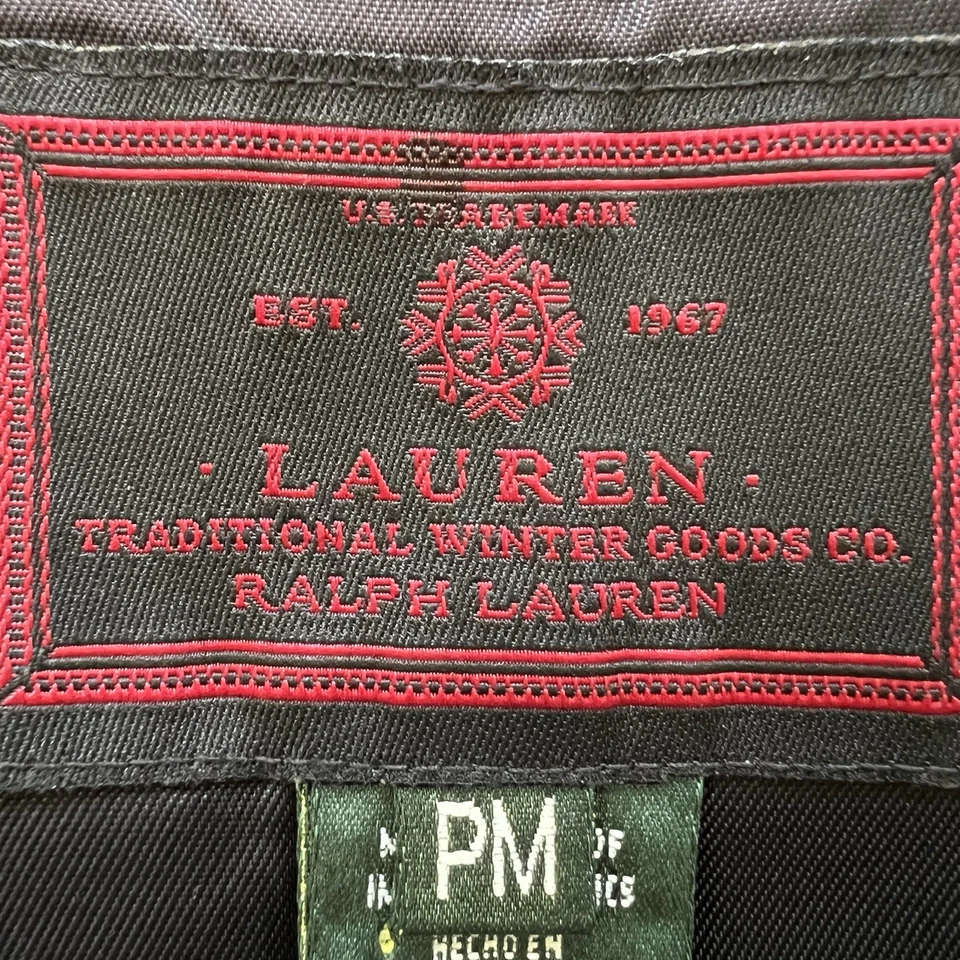 LAUREN Ralph Lauren Elegant Black FAUX FUR Fully Lined Zip Up VEST PM - Image 3 of 4