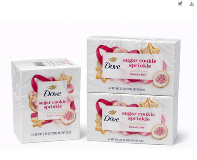 Dove Sugar Cookie Sprinkle Soap Lot   3 Packs (12 Bars) Limited Edition NEW
