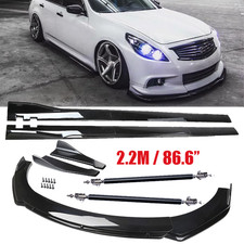 Glossy Front Bumper Lip Spoiler Kit 86.6 Car Side Skirt For Infiniti G35 G37 U