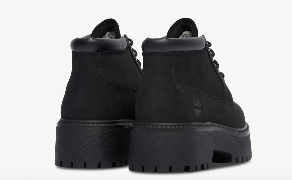 Timberland Negro Piedra Calle Plataforma Impermeable Bota Chukka TB 0A6EJ9 W05 Foto 3 de 4