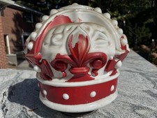 Large Antique Original STANDARD OIL White Milk Glass Crown Gas Pump Globe Sign