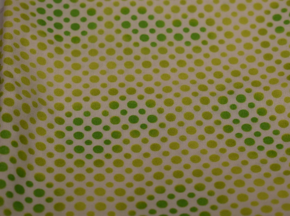 1/2 Yard QUILTING TREASURES COTTON FABRIC green white polka dots - Image 2 of 3