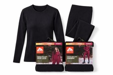 Ozark Trail Thermal Base Layer Set XL Womens Crew Neck Top Leggings Black Warm