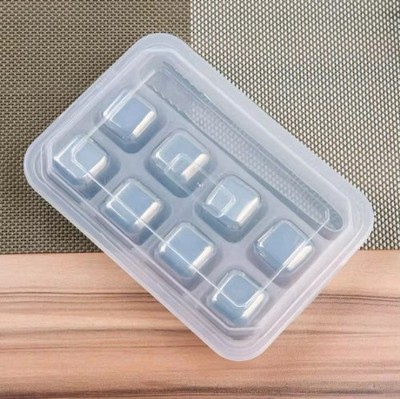 Whiskey Stones 8 Pack, Metal Reusable Ice Cubes, Stainless Steel Ice Cubes, Suit