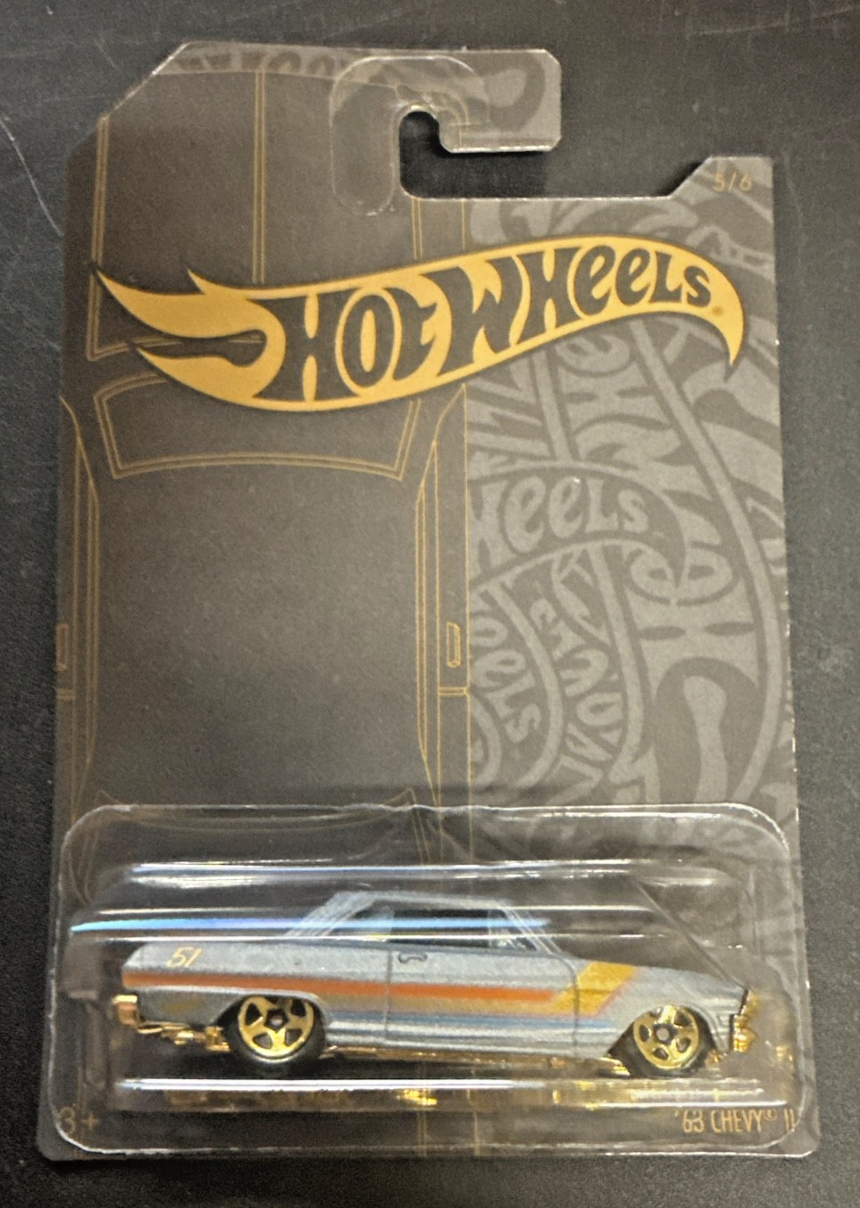 Hot Wheels '63 Chevy II HW '19 Black, Satin, and Gold Series 5/6 VHTF!