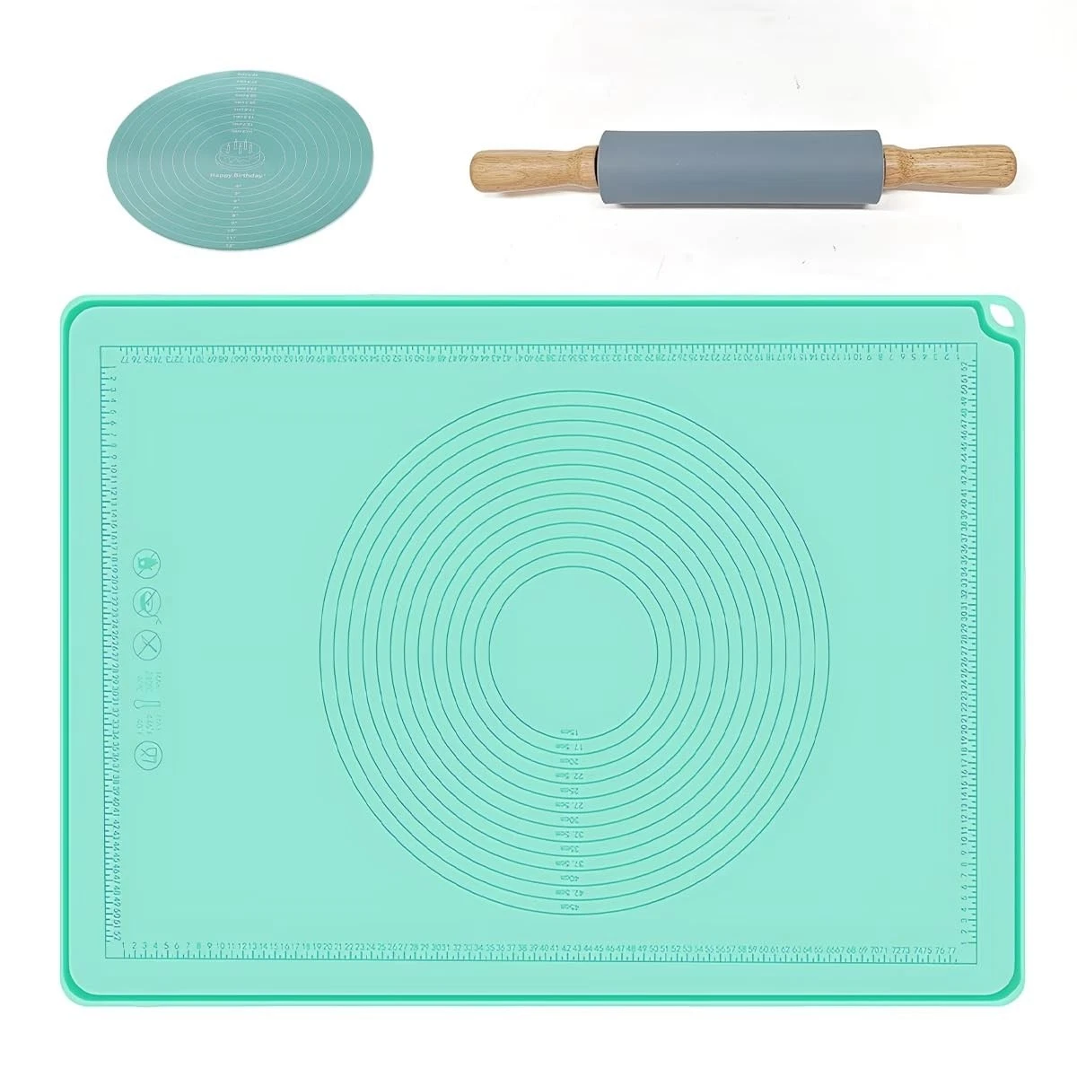 2-Piece Silicone Baking Mat Set with Rolling Pin, Extra Thick Non-Stick Pastr...
Opens in a new wind