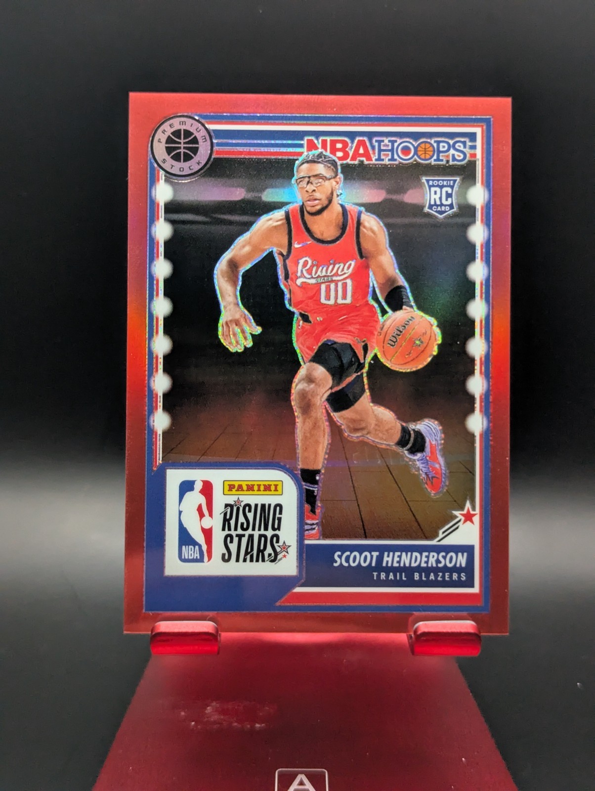 2023-24 NBA Hoops Premium Stock Scoot Henderson Rising Stars Red Prizm /275 RC
