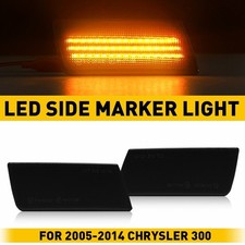 Pair Smoked Amber LED Front Side Marker Light Set For 2005-2014 Chrysler 300