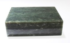 Antique Chinese Rectangular Shaped Spinach Jade Box
