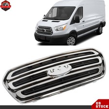 For Ford Transit Van 150 250 350 2015-2019 Front Upper Grille Grill Chrome Black