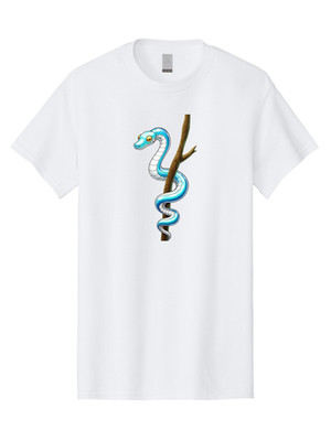 Blue-Snake-3 Mens Graphic Tee, 100% Cotton, Casual Summer Wear