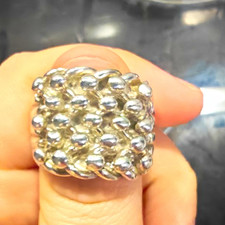 Sterling Silver 925 Wide 5 Keeper Ring Chunky Size S