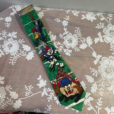 Vintage Looney Tunes Mania Football Tie Bugs Bunny Daffy Duck Taz 1993 Silk