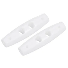 Plastic Oval Toggle Buttons 10 PCS 0.17" Hole White for Clothing Crafts