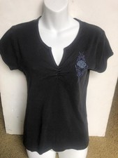 Harley Davidson Women's v-neck Blouse Shirt M Heritage Harley Concord, NH