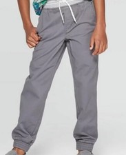 Boys' Flexible Drawstring Stretch Pull-On Jogger Pants Gray size 4