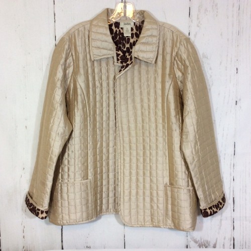 Neiman Marcus Exclusive Womens 100% Quilt Silk Jacket Size 2X Animal Print Lined - Picture 18 of 19