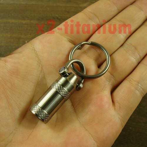 Titanium Ti EDC Key chain Waterproof Capsule pill Bottle + D shackle XH647 - Picture 6 of 6