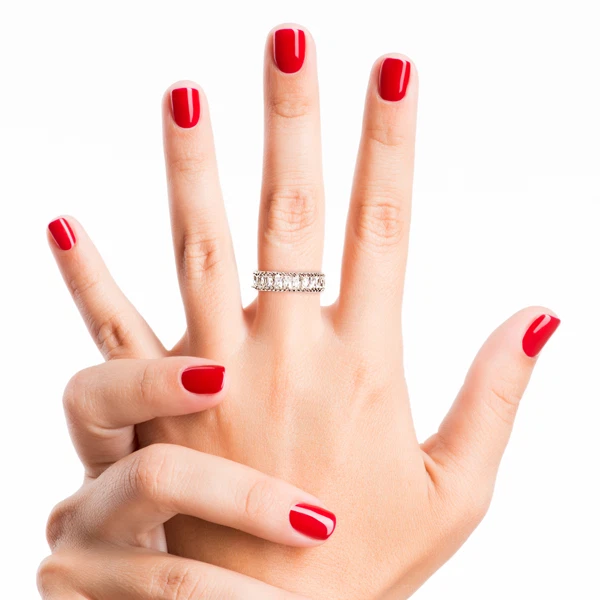 Solare Anello Veretta Brillante in Argento 925 Rodiato Oro Bianco - Immagine 4 di 4