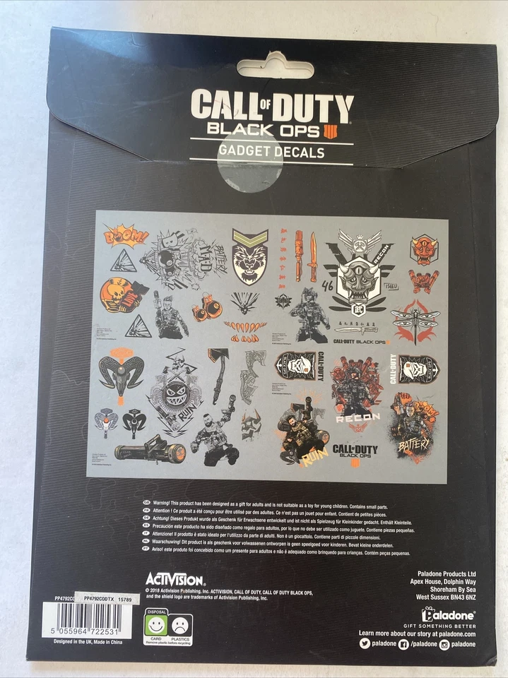 CALL OF DUTY BLACK OPS (CALCOMANÍAS GADGET) NUEVO PRECINTADO Foto 2 de 2
