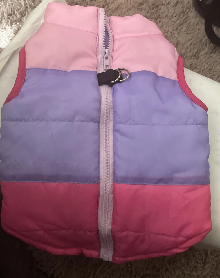 Jaqueta colete acolchoado inverno para cachorro - Rosa e roxo - Grande, mas parece mais pequena nova com etiquetas - Imagem 2 de 4