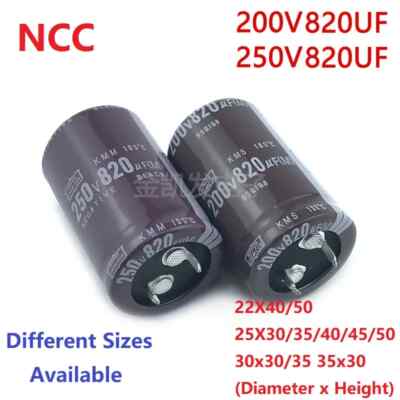 2Pcs/Lot NCC 220uF 200V 220uF 250V 200v220uf 250V220UF 22X25/30/35 25X20 Snap-in PSU Capacitor - Foto 9