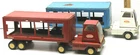 2 Vintage Tonka Pressed Steel Short Cab+Box Trailer Livestock Cattle Hauler