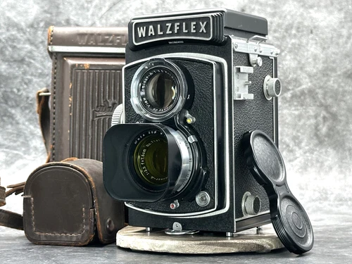 [EXC+5] WALZ Walzflex 3A TLR Film Camera w/Case, Hood, Filter from JAPAN