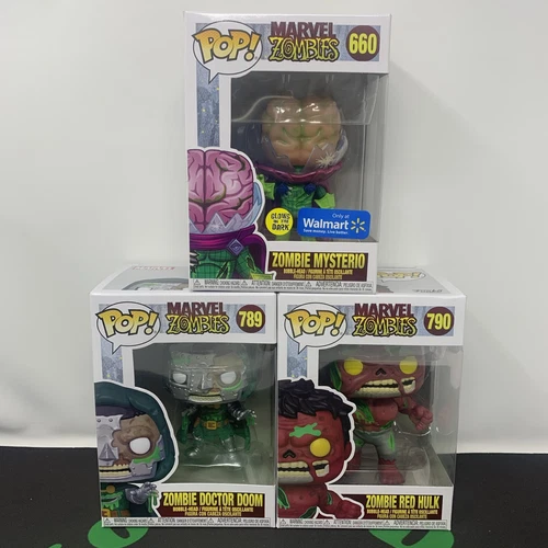 Funko POP! Marvel Zombie Lot Mysterio #660 Doctor Doom #789 Red Hulk #790 VAULT
