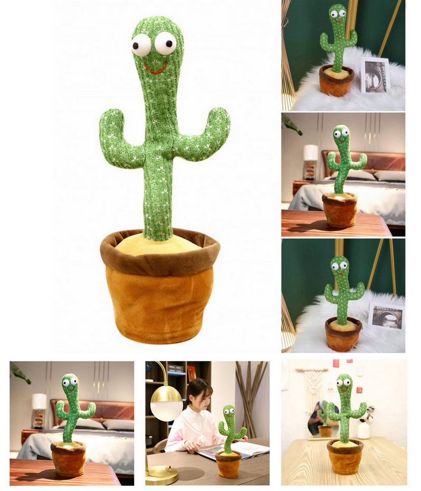 CACTUS BOY Peluche Décorative Parlante & Dansante Adultes & Enfants 120