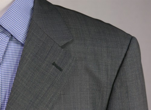 Lanvin Made in Italy Gray/Navy Woven 3-Btn Half Lined Wool Sportcoat Blazer 42R - Picture 4 of 10