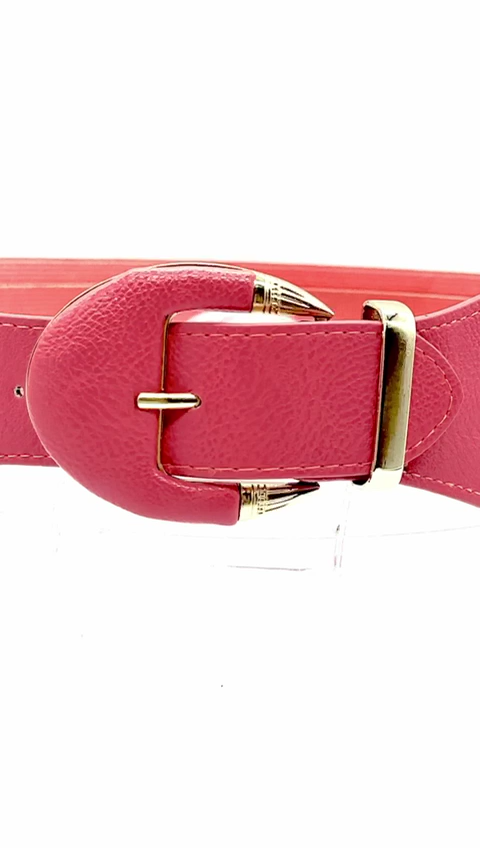 Ceinture Femme élastique Taille S Corail, Boucle Ovale Métal - Facile à Porter