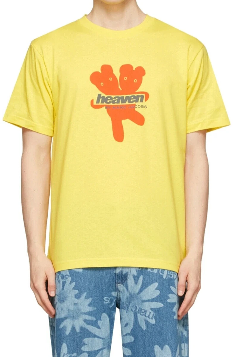 Marc Jacobs Tee T-Shirt Top Mens Size M Heaven Logo 100% Cotton Jersey -  Yellow