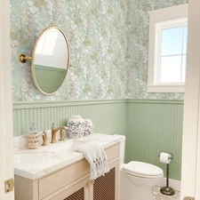 Jiffdiff Light Green Wallpaper Removable Self Adhesive Versatile Sticker 17X118"