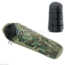 US Army 4 Pc MSS Modular Sleeping Bag Sleep System GoreTex Bivy Cover Woobie Mat