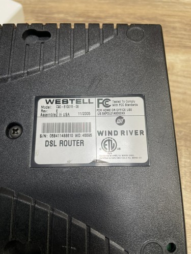 WESTELL DSL MODEM WITH POWER SUPPLY ~ MODEL #: E90-610014-06 Rev: E Wind River - Picture 8 of 8
