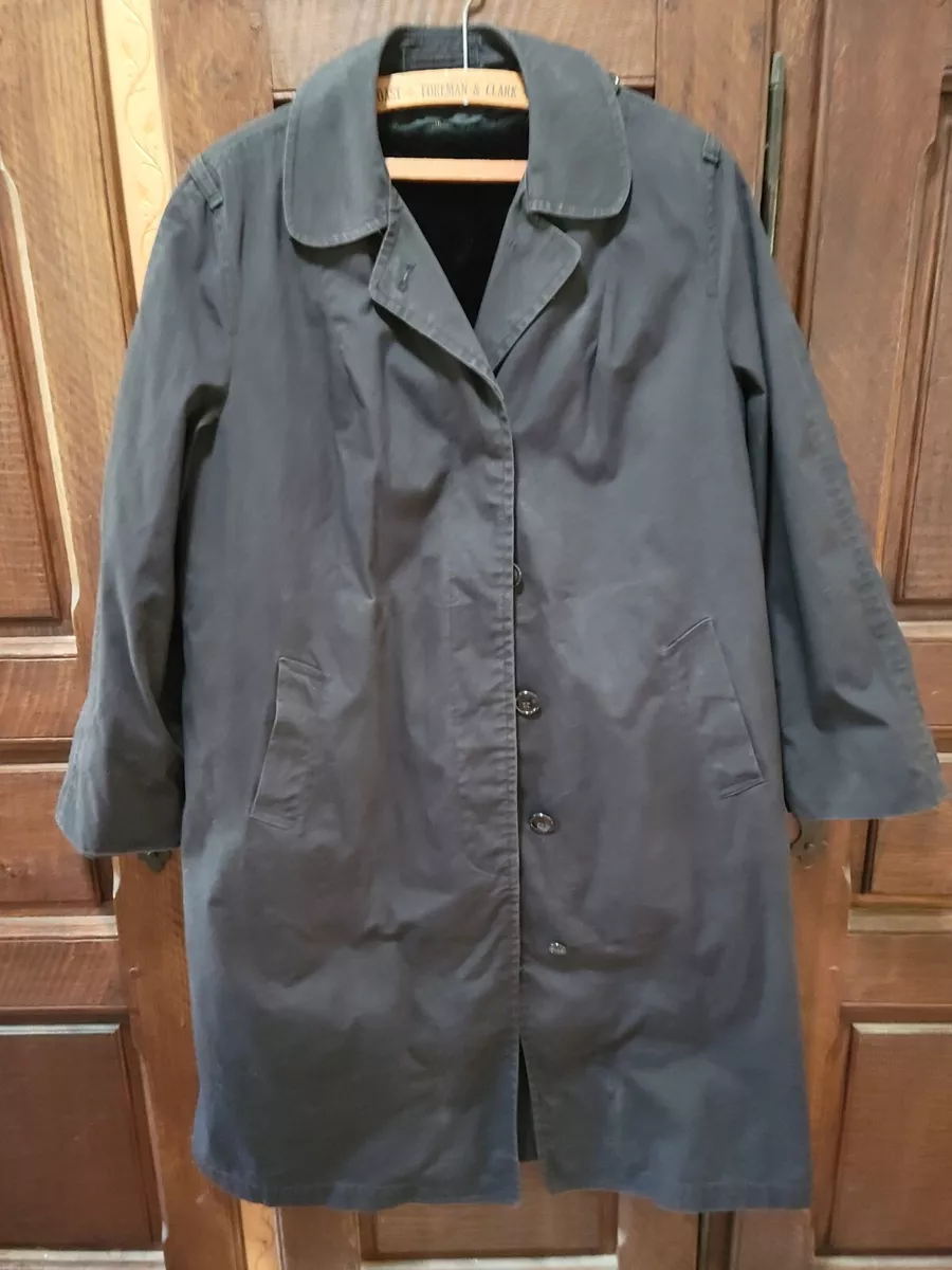 Vintage 1980s US Military Army Black All-weather Raincoat & liner Women's 12Long