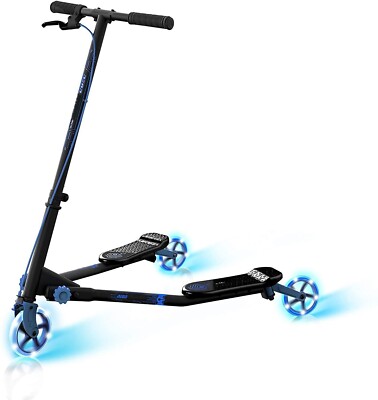 MONOPATTINO BIPATTINO LUMINOSO NEON RUOTE BLU DAI ANNI IN SU MAX 80 KG 