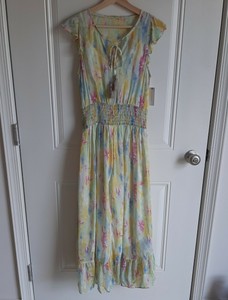 anthropologie watercolor maxi dress