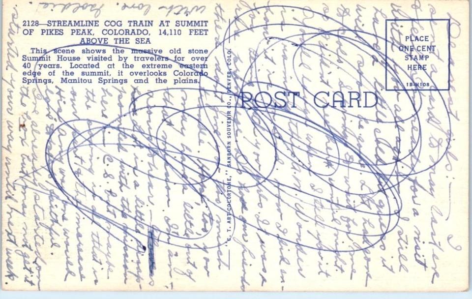 STREAMLINE COG TRAIN Summit of Pikes Peak COLORADO linen Postcard | eBay