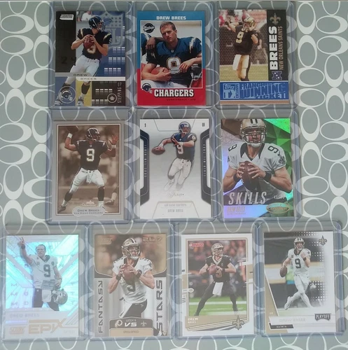 2001 DREW BREES ROOKIE CARDS (2) 2007 #'d /299 LOT of (10) Cards - Various Years