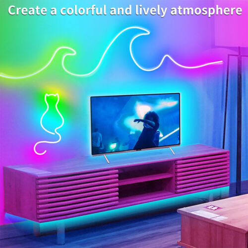 RGB Neon LED Stripe Streifen 24V Flex Schlauch Lichtband Dimmbar,Bluetooth APP - Bild 10 von 19