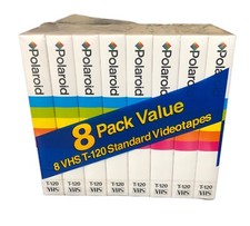 Lot Of 8 Brand New Polaroid Supercolor 6 Hour Blank Sealed VHS Tapes T-120