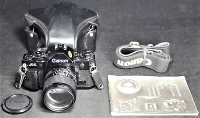 Canon A-1 35mm SLR Film Camera w/ FD 85mm Lens NICE