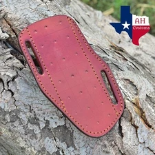 8"CUSTOM MADE PURE LEATHER HAND  ENGRAVED SHEATH FOR FIXED BLADE KNIFE //-1298