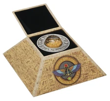 2019 Golden Treasures of Ancient Egypt 2oz .9999 SILVER $2 ANTIQUED COIN