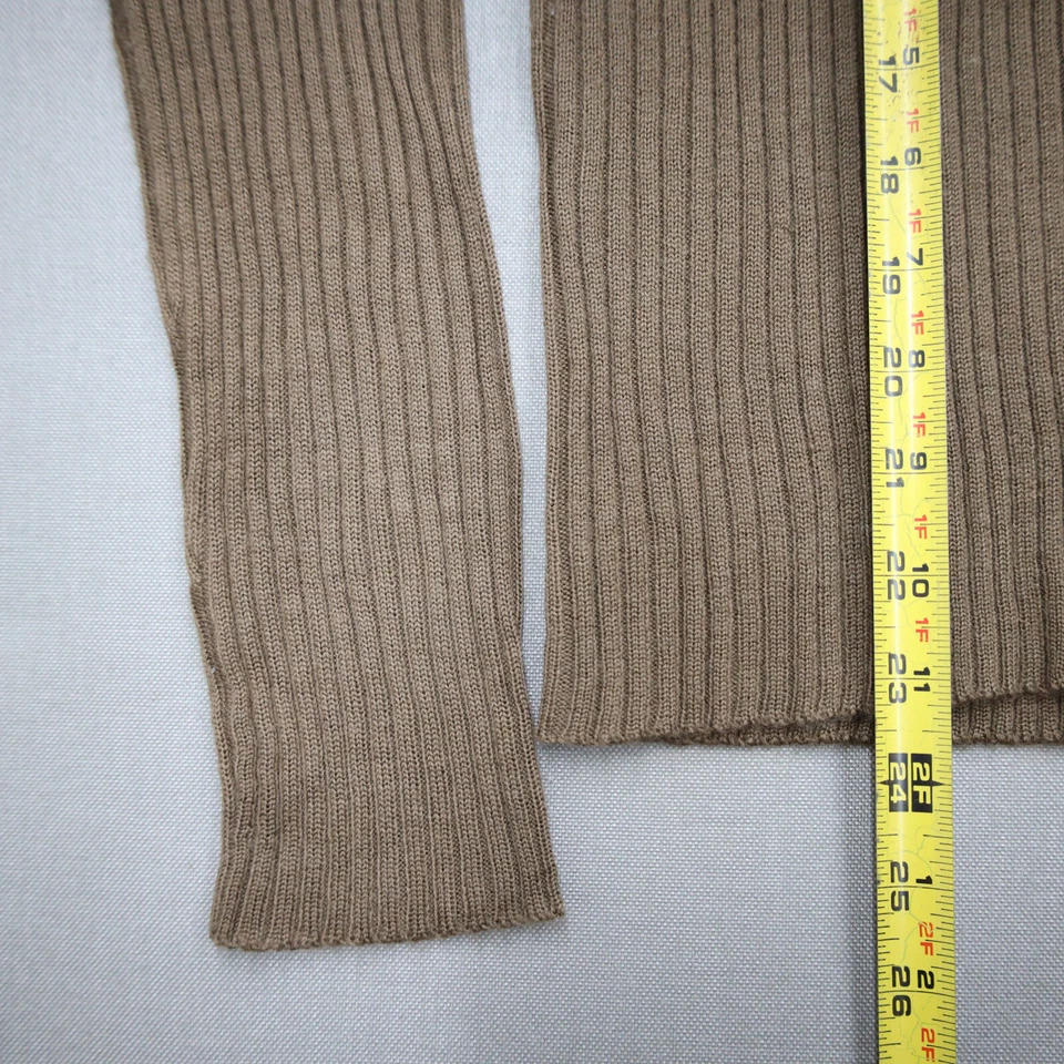 Vtg Y2K Limited Turtleneck Ribbed Sweater XL Brown Merino Wool Classic Old Money - Image 2 of 4