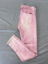 Hudson Krista Super Skinny Lightweight Stretch Jeans. Distressed Pink, Size 26.