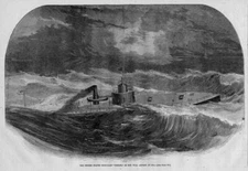 CIVIL WAR 1862 NAUTICAL UNITED STATES IRON-CLAD PASSAIC TURRET NAVAL WAR-FARE