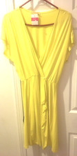 NWT Women  s FRESH PRODUCE Yellow Dress M Draped Sun Blaze Stretch 74